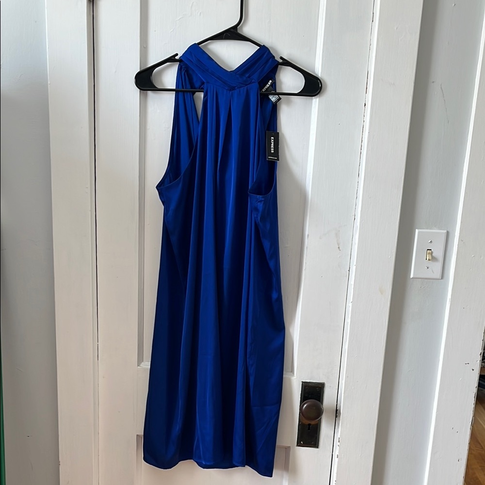 Express Blue Halter Sundress Athletic Backless